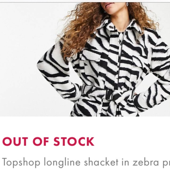 • NWT • ASOS TopShop $148 Long Zebra Jacket - Picture 5 of 6